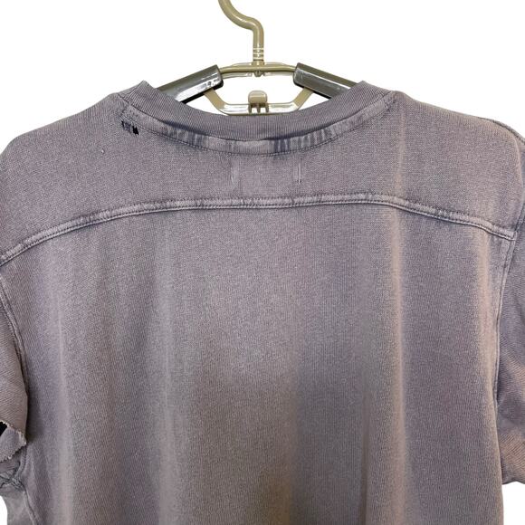 NWT Free People T-Shirt We The Free Warrior Distressed Dark Gray Raw Hem Women M - Picture 9 of 11